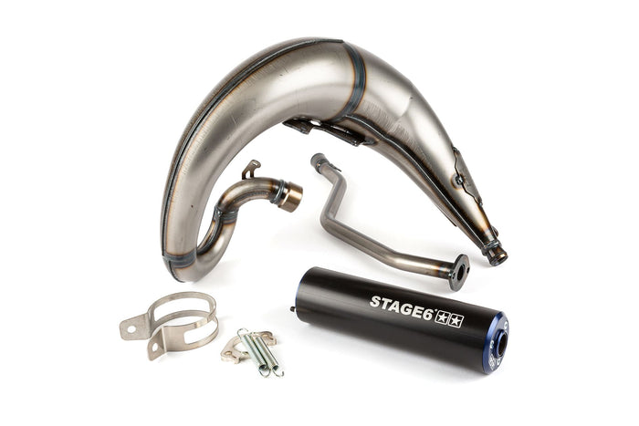 S6-9118810/BL Marmitta Stage6 Streetrace montaggio alto CNC blu / nero Yamaha DT50, COD: S6-9118810/BL