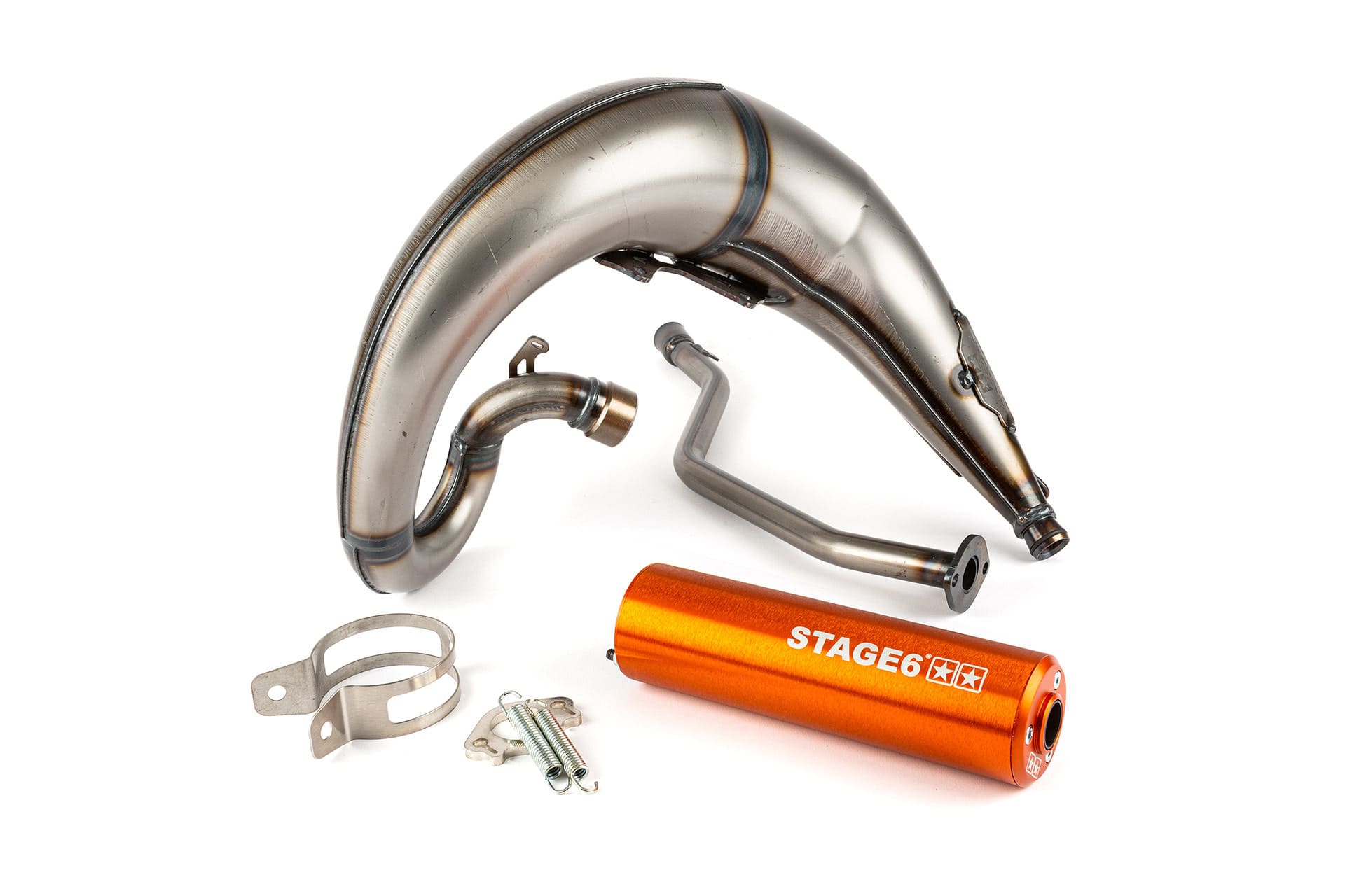 S6-9118810/OR Marmitta Stage6 Streetrace montaggio alto CNC arancio Yamaha DT50, COD: S6-9118810/OR