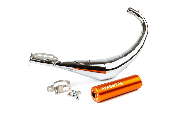 s6-9118904/or marmitta stage6 streetrace cromato cnc arancio derbi / minarelli am6 stage6 rt, COD: S6-9118904/OR