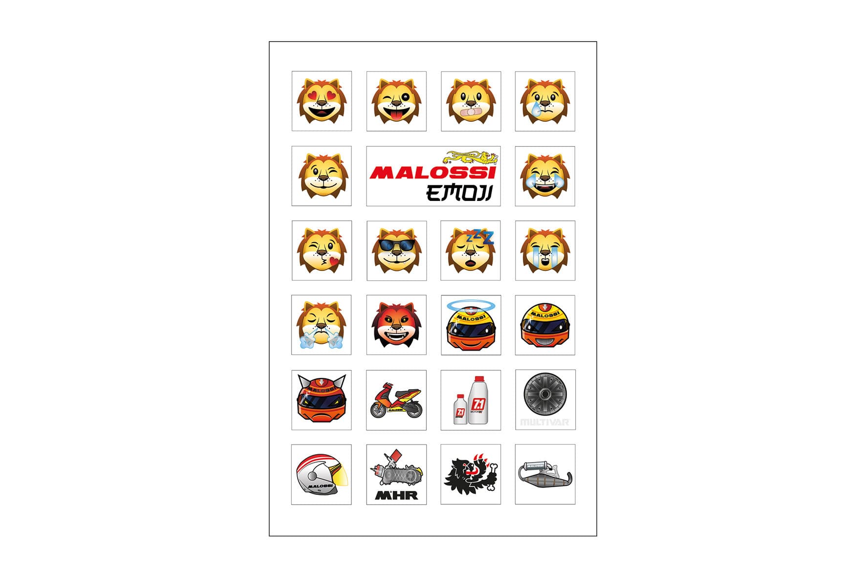 M3318139 Foglio Adesivi Malossi Emoji 11x16,6cm, COD: M3318139