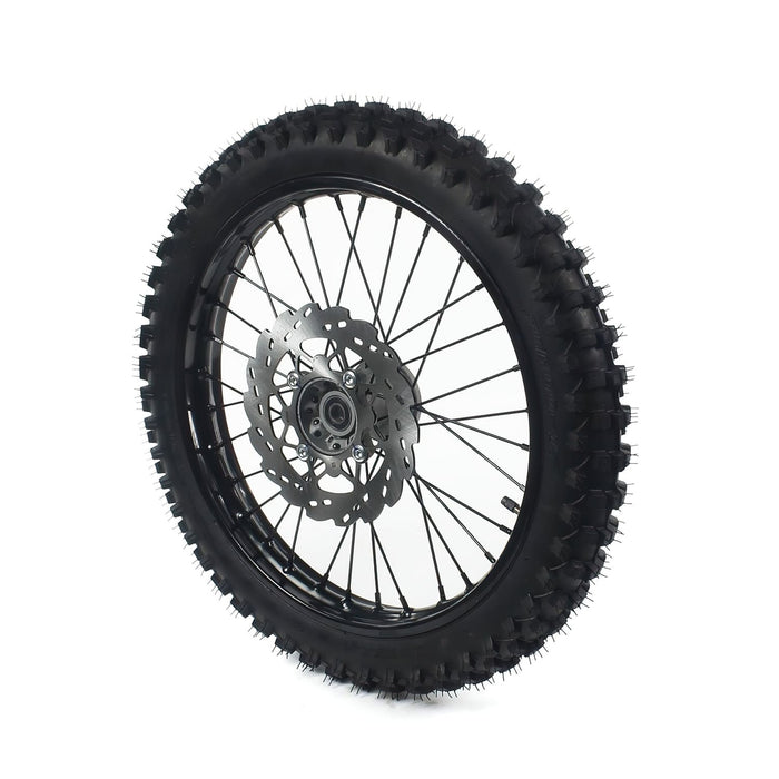 MB28811 Ruota / Cerchio anteriore acciaio d.15mm - 19'' con pneumatico YUANXING Pit Bike / Dirt Bike nero