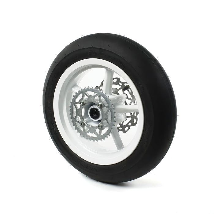 MB3091 Ruota posteriore d.15mm - 12'' con pneumatico Supermotard Pit Bike / Dirt Bike bianco, COD: MB3091