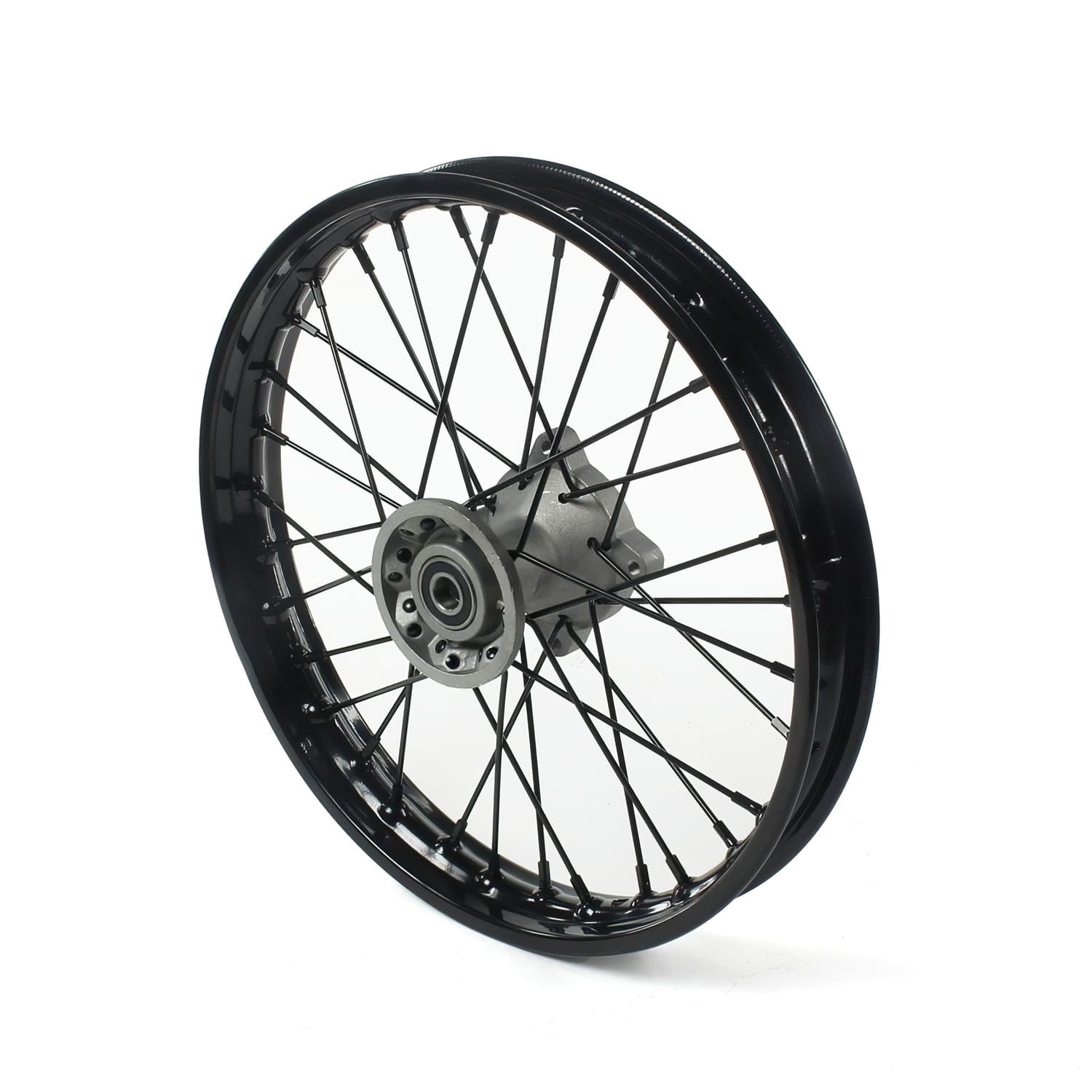 MB3270 Ruota / Cerchio anteriore acciaio d.15mm - 14'' Pit Bike / Dirt Bike nero, COD: MB3270