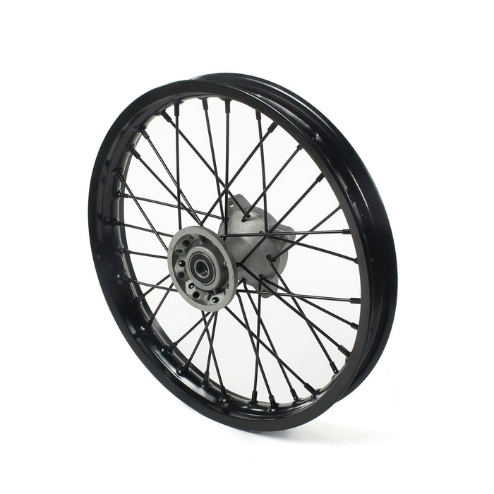MB3534 Ruota / Cerchio anteriore mozzo alluminio asse 15mm - 14'' Pit Bike / Dirt Bike nero