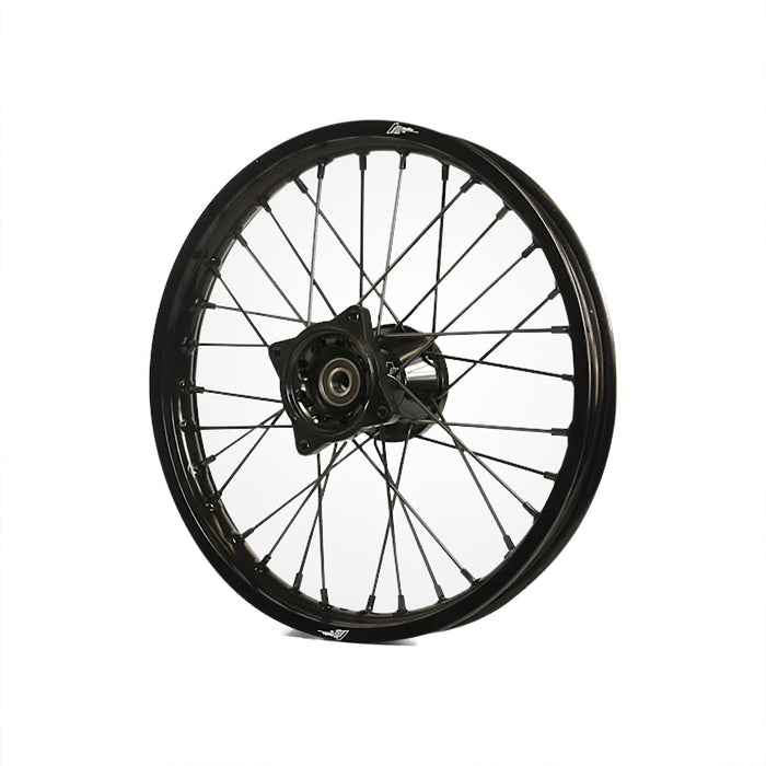 MB4378 Ruota / Cerchio anteriore mozzo alluminio CNC asse 15mm - 14'' Volt Racing Pit Bike / Dirt Bike nero