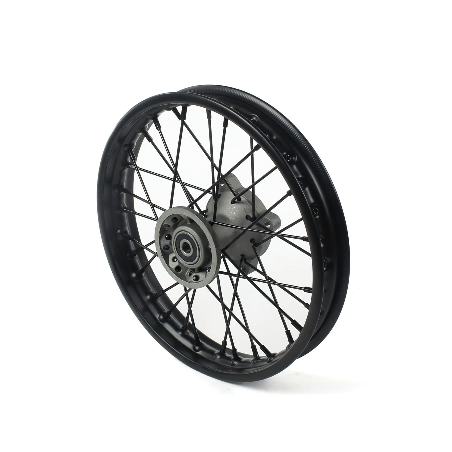 MB7612 Ruota / Cerchio anteriore acciaio asse 12mm - 12'' Pit Bike / Dirt Bike nero, COD: MB7612