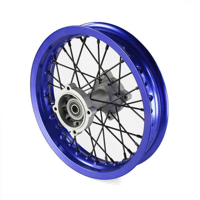 MB7663 Ruota / Cerchio posteriore mozzo alluminio asse 15mm - 12'' Pit Bike / Dirt Bike blu