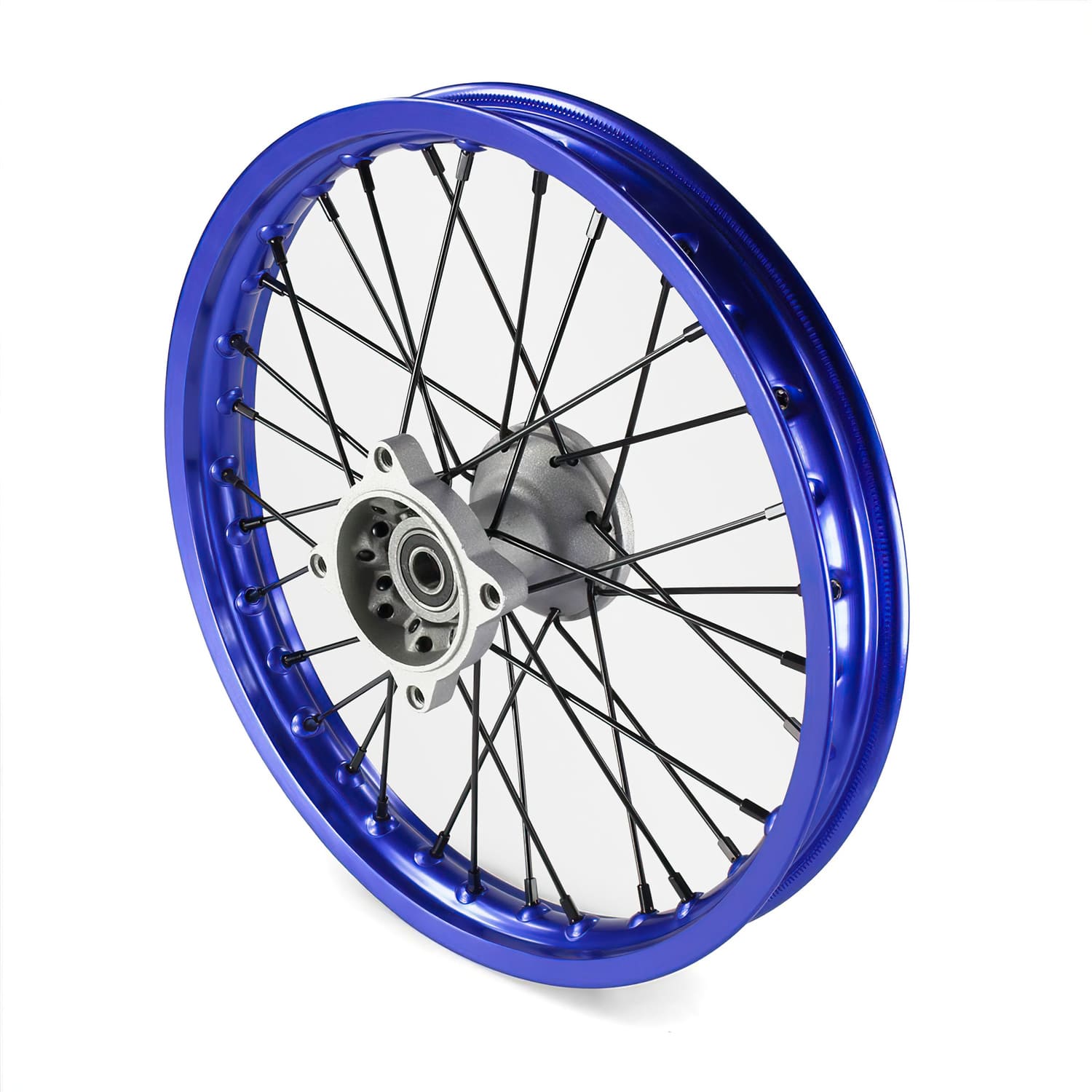 MB7668 Ruota / Cerchio anteriore mozzo alluminio asse 15mm - 14'' Pit Bike / Dirt Bike blu, COD: MB7668