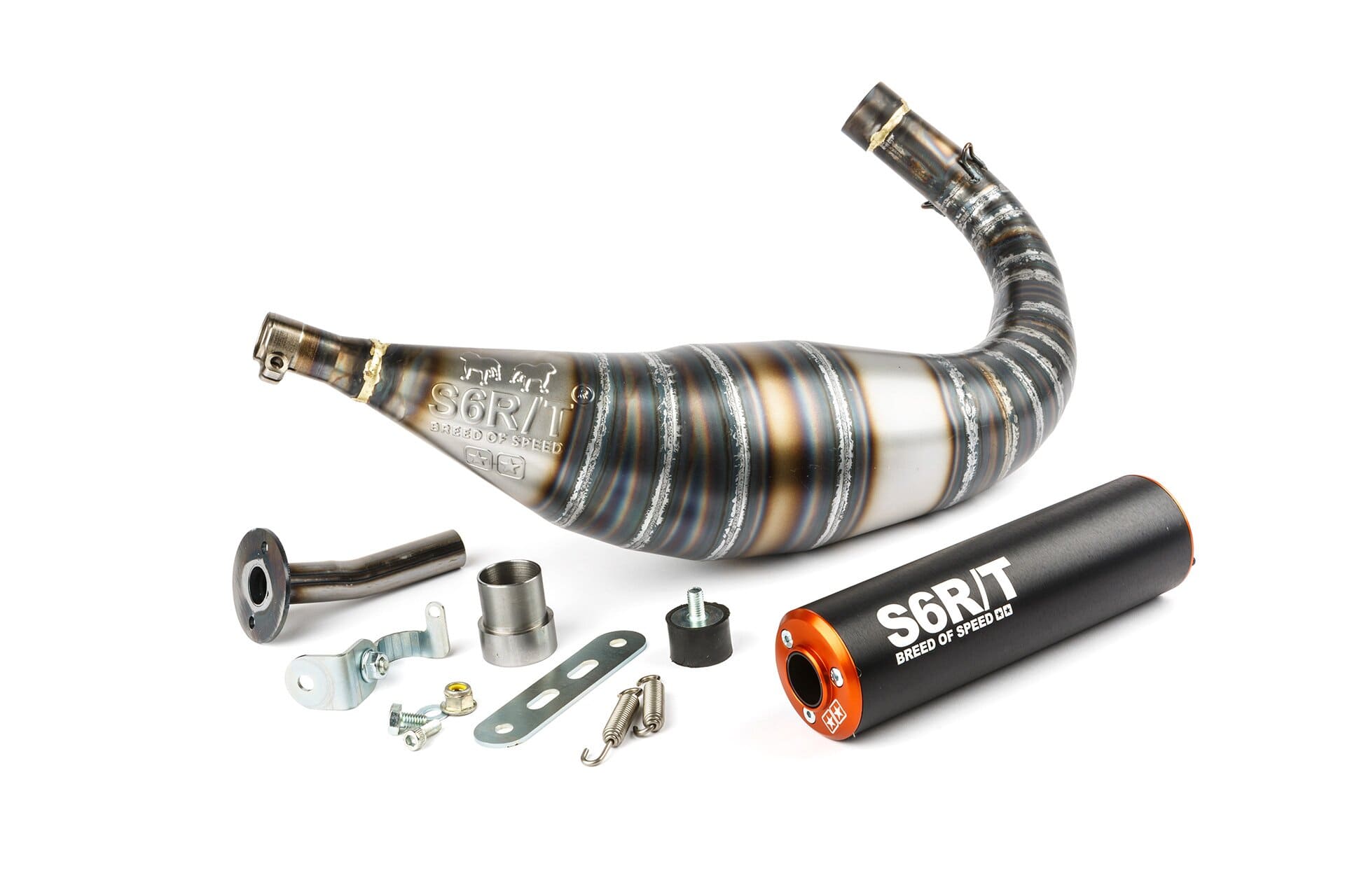 s6-96188951/bo marmitta stage6 r/t 90 - 100cc cnc arancio / nero minarelli am6 stage6 rt, COD: S6-96188951/BO