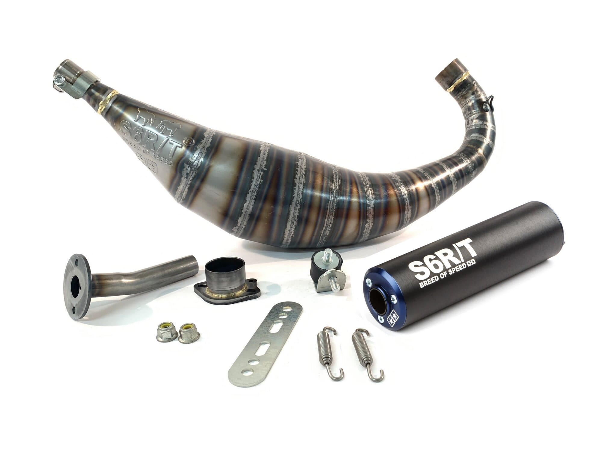 s6-96193951/bl marmitta stage6 r/t 90 - 100cc cnc blu / nero derbi (d50b0) stage6 rt, COD: S6-96193951/BL