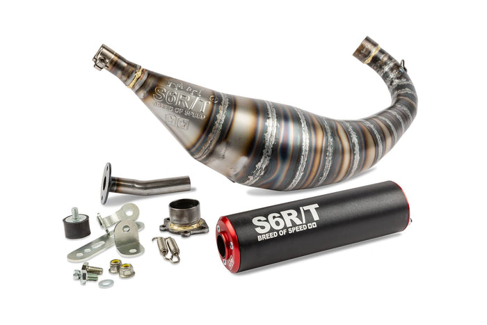 s6-96193951/re marmitta stage6 r/t 90 - 100cc cnc rosso / nero derbi senda (d50b0) stage6 rt, COD: S6-96193951/RE