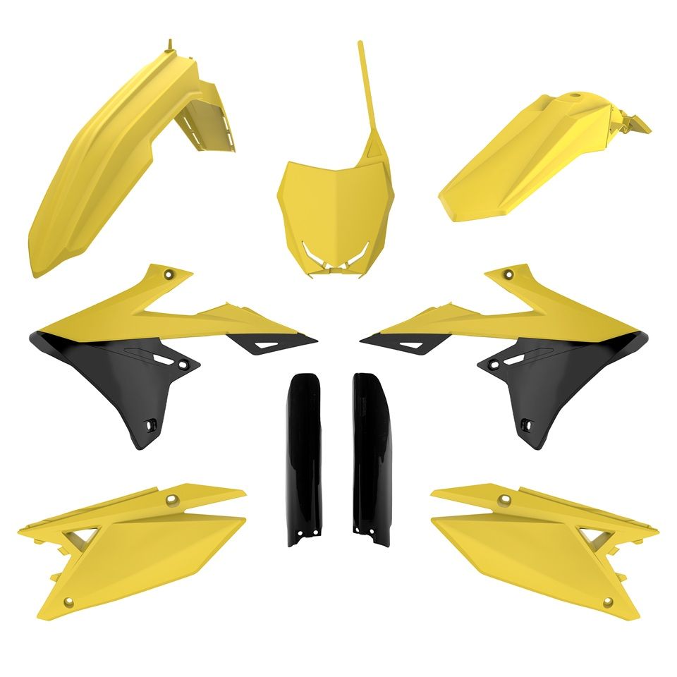 P91654 Kit plastiche SUZUKI Giallo rm01/Nero