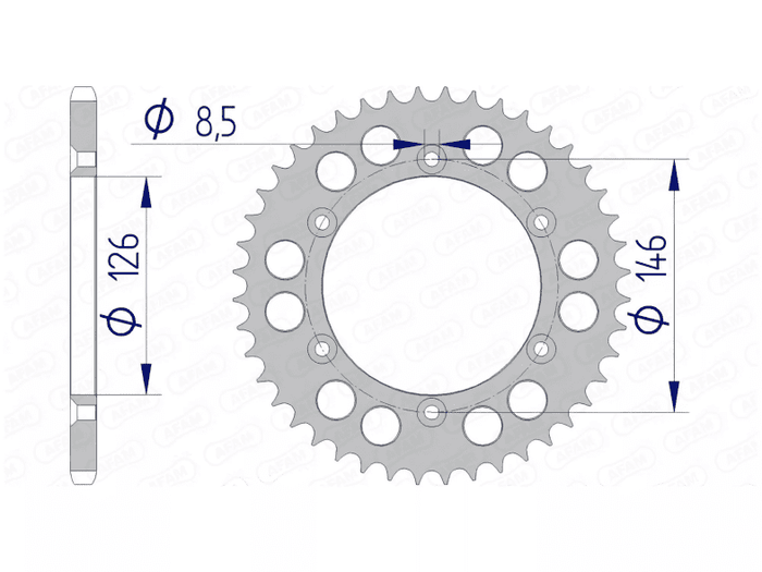 1074537004 Corona Afam alluminio autopulente Z44 Suzuki RM-Z 250 / 450, COD: '1074537004