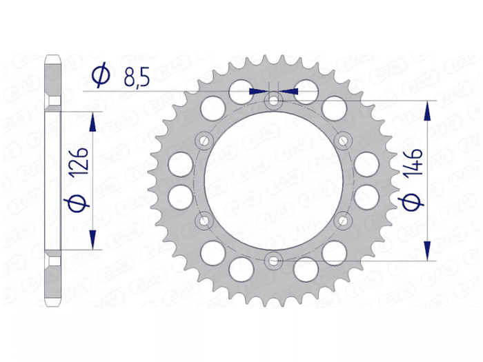 1074537001 Corona Afam alluminio autopulente Z43 Suzuki RM-Z 250 / 450, COD: '1074537001