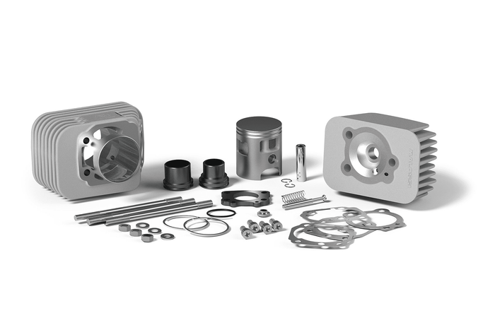 3118050 gruppo termico malossi 75cc d.47 piaggio ciao 50 alluminio sp.10