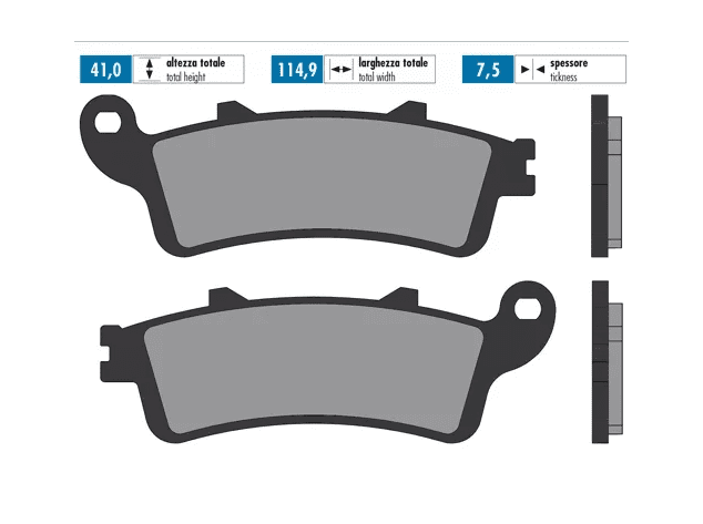 P174.0023/B Pastiglie freno Polini Original Honda Forza 250, COD: P174.0023/B