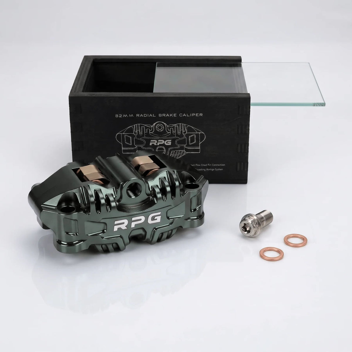 Pinza freno RPG Centerline CNC 4 pistoni radiale 82 mm con banjo centrale Titanio