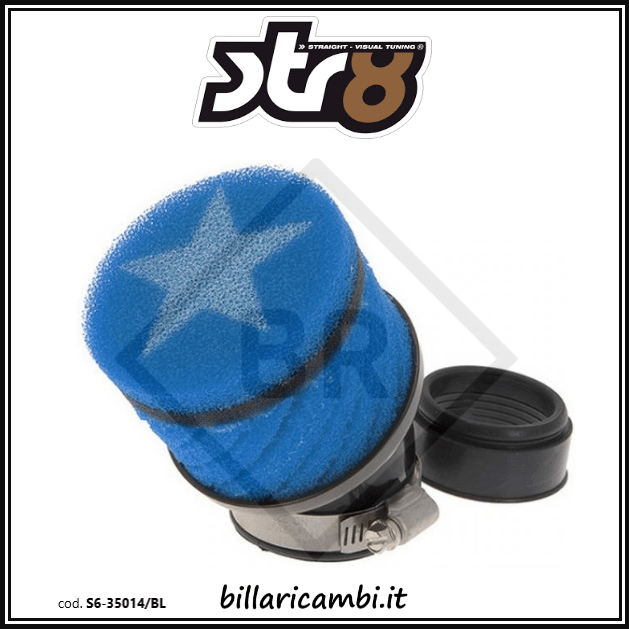 s6-35014/bl filtro corto stage 6 blu, imbocco 48mm doppia porosita