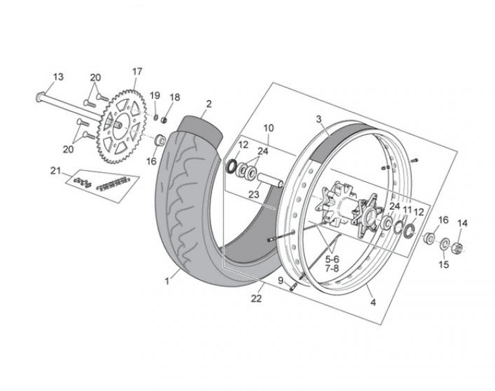860553 rear inner tube 18 off-road rx-sx 125 2008-2010 (emea)