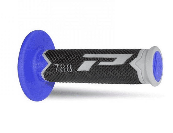 405401295 pair of progrip 788-213 mx grips, grey/black/blue, triple density, without hole