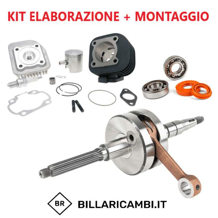 kit preparazione completo + montaggio minarelli orizzontale aria polini corsa 70cc
