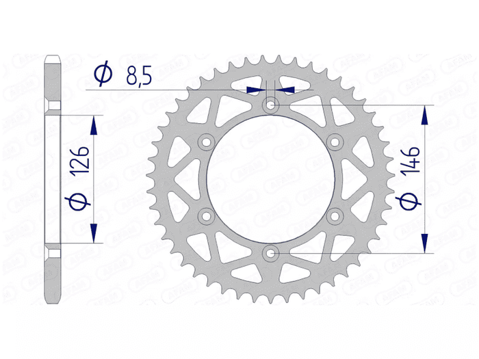 1074537011 Corona Afam alluminio Z51 Suzuki RM-Z 250 / 450, COD: '1074537011