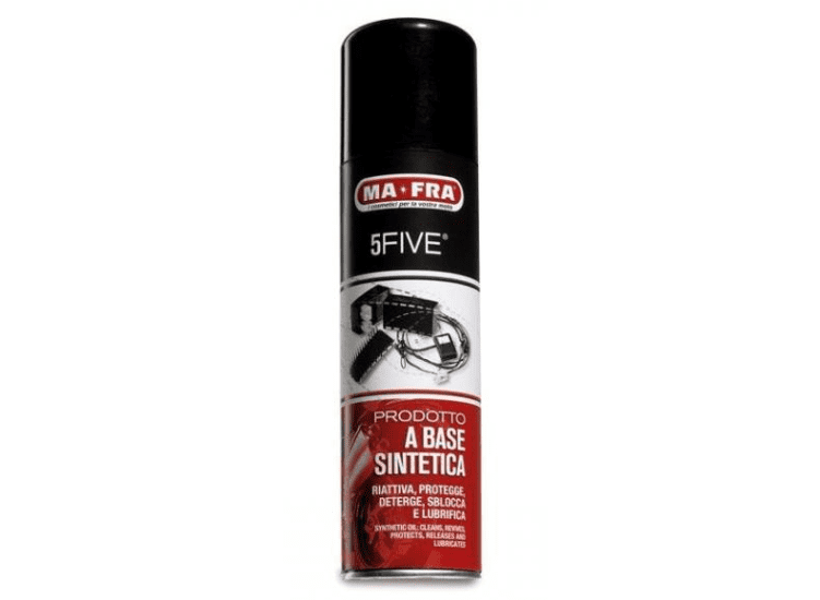 5five lubrificante prodotto a base sintetica riattiva,protegge deterge,sblocca e lubrifica