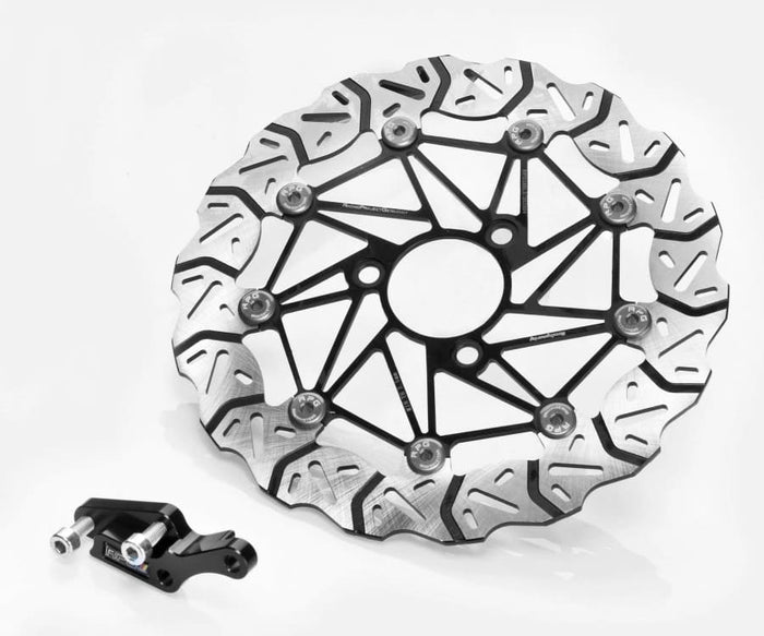 Disco freno 280mm RPG Oversize per Yamaha Aerox / MBK Nitro / Minarelli - nottolini antracite - con adattatore Aerox
