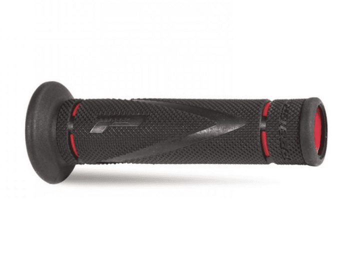 405402950 coppia manopole progrip 838-oera-149 strada, rosso/nero, race hard compound,con foro