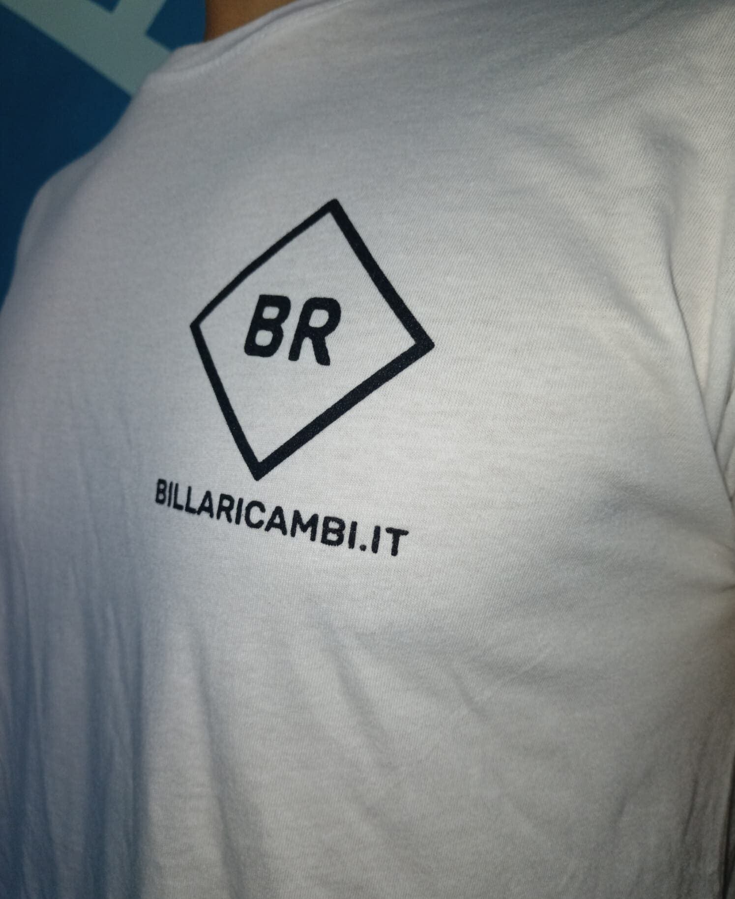 t-shirt maglietta uomo / donna bianca con logo billaricambi.it