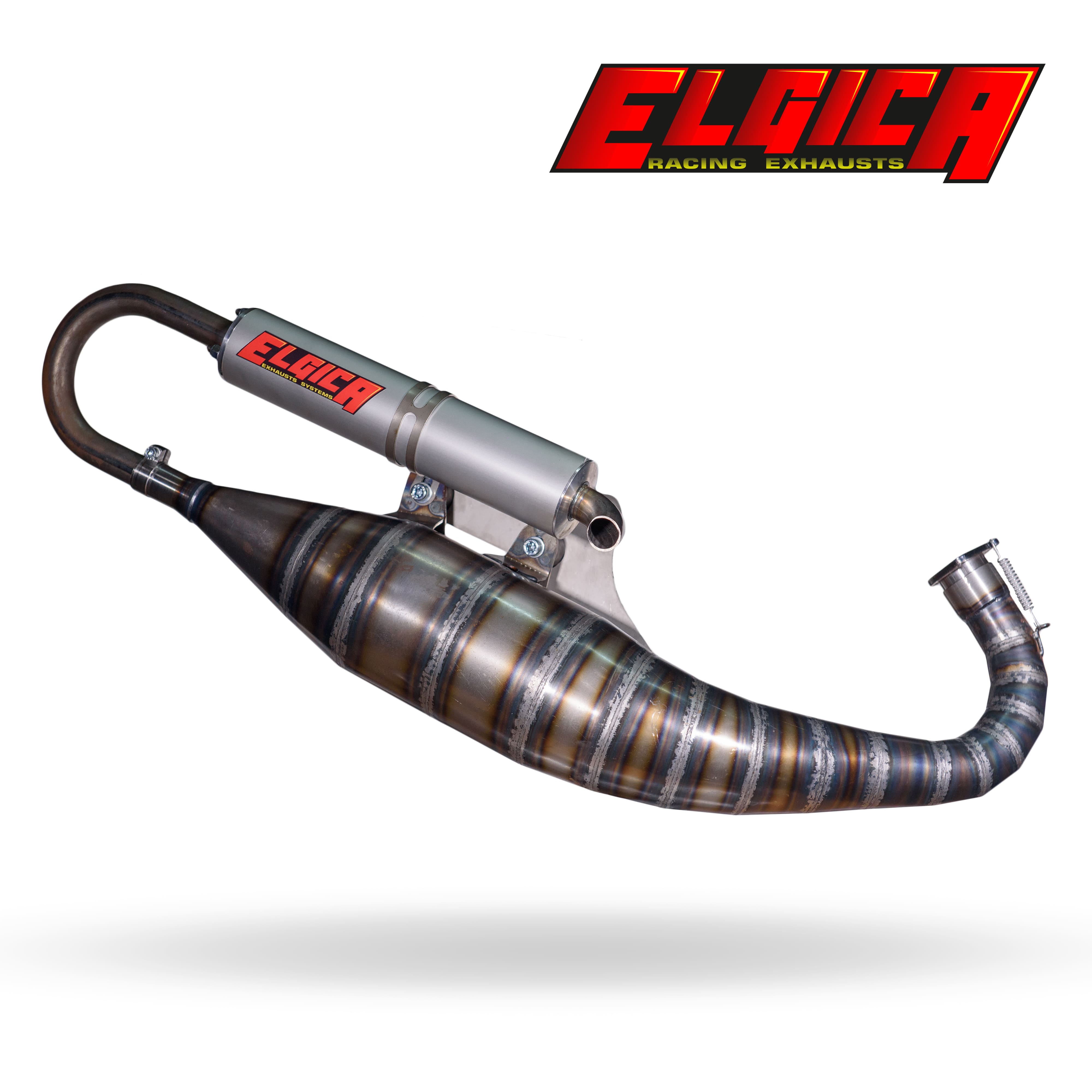 Marmitta artigianale Elgica Piaggio Malossi/Gilardoni 180 cc (corsa 110)