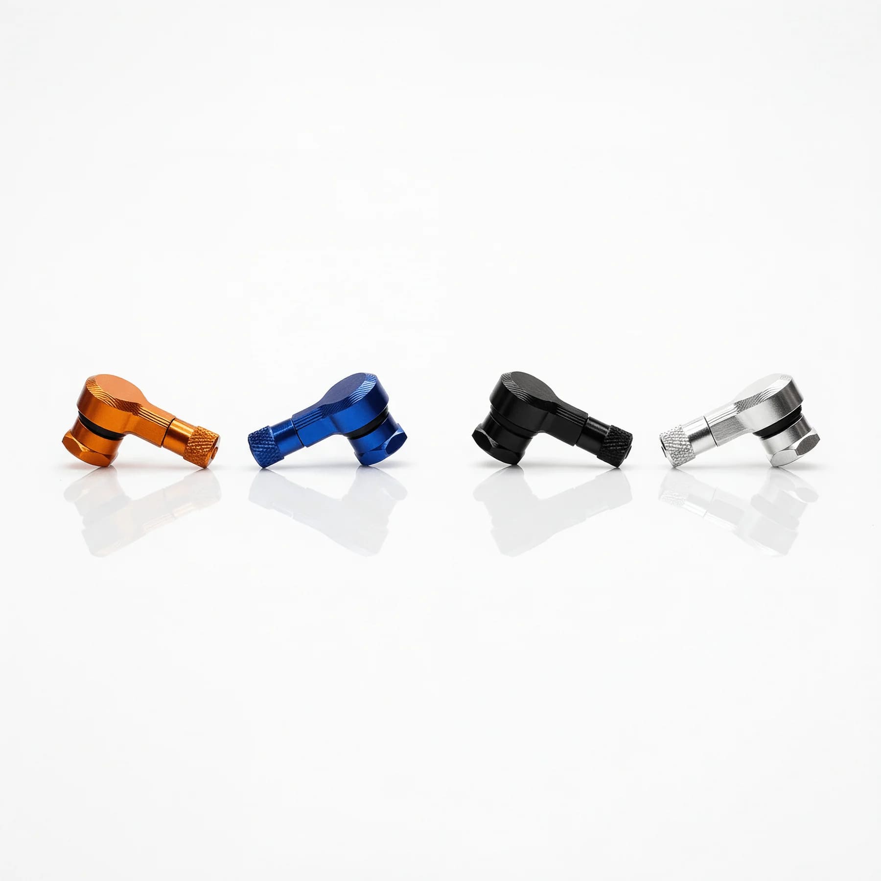 RPG Valvole Gomme CNC 90° in Alluminio Anodizzato – Set 2 Pezzi Universale per Cerchi Scooter (foro 11,3 mm)