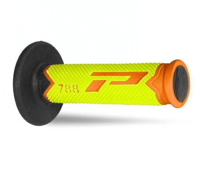 405401230 coppia manopole progrip 788-281 mx,arancio fl/giallofl/nero,triple density,senzaforo