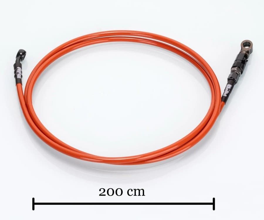 Tubo freno + sgancio rapido RPG Competition acciaio intrecciato universale - Arancione - Lunghezza 200cm