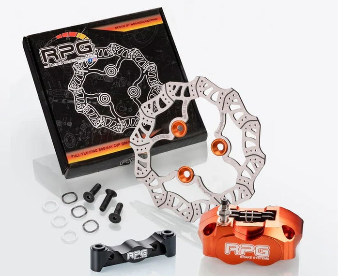 Brake kit rear RPG Competition 200mm -nottolini disco arancione - vite M8