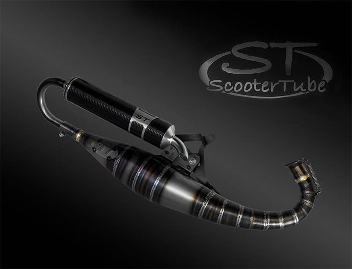 marmitta st-70s carbon per piaggio cilindri tpr/mk2 70cc airsal 70/77cc - scooter tube