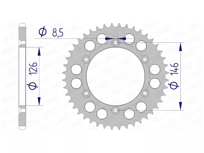 1074537006 Corona Afam alluminio autopulente Z46 Suzuki RM-Z 250 / 450, COD: '1074537006