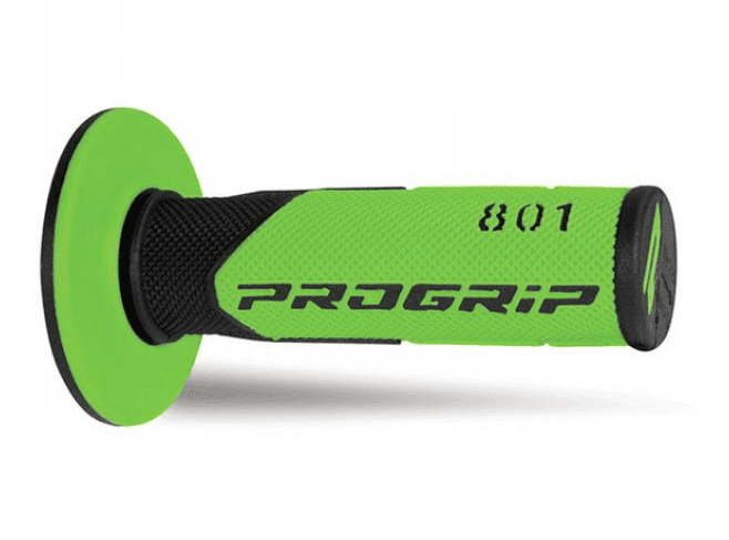 405401845 pair of progrip 801-138 mx grips, black/green, double density, without hole