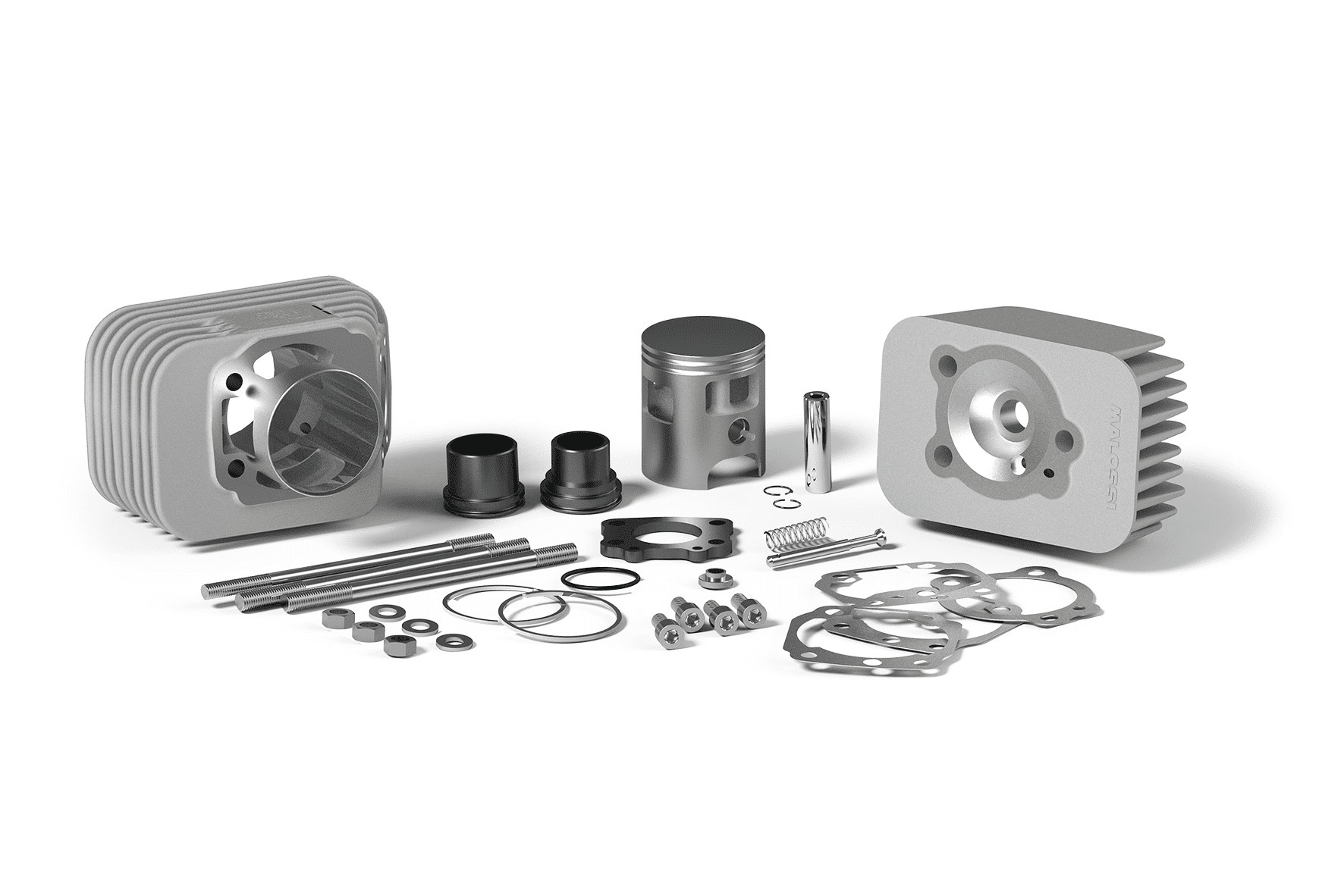 3117421 gruppo termico malossi 75cc d.47 piaggio ciao 50 alluminio sp.12