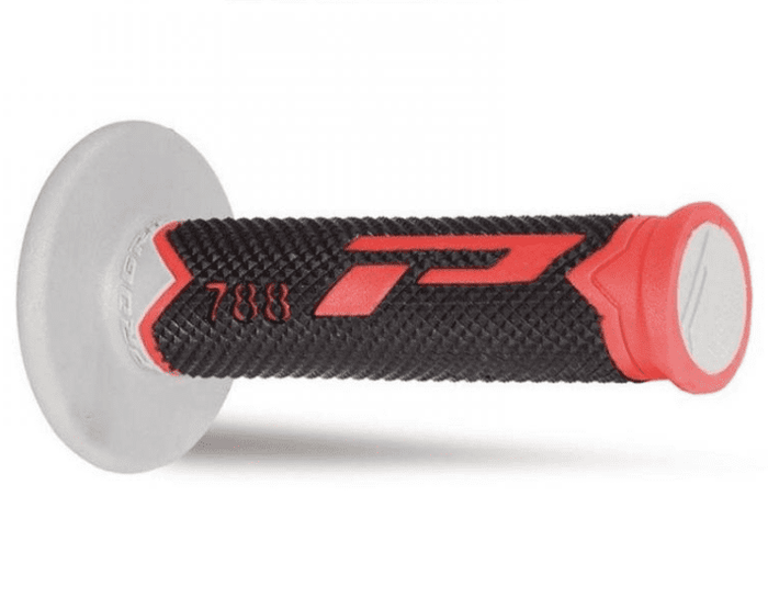 405401280 coppia manopole progrip 788-220 mx, rosso/nero/grigio, triple density, senza foro
