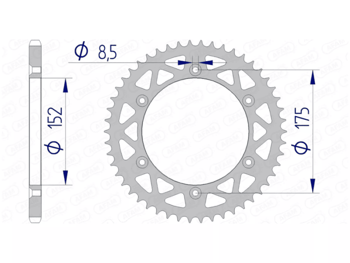1074475002 Corona Afam alluminio Z49 Yamaha YZ 125 / 250, COD: '1074475002