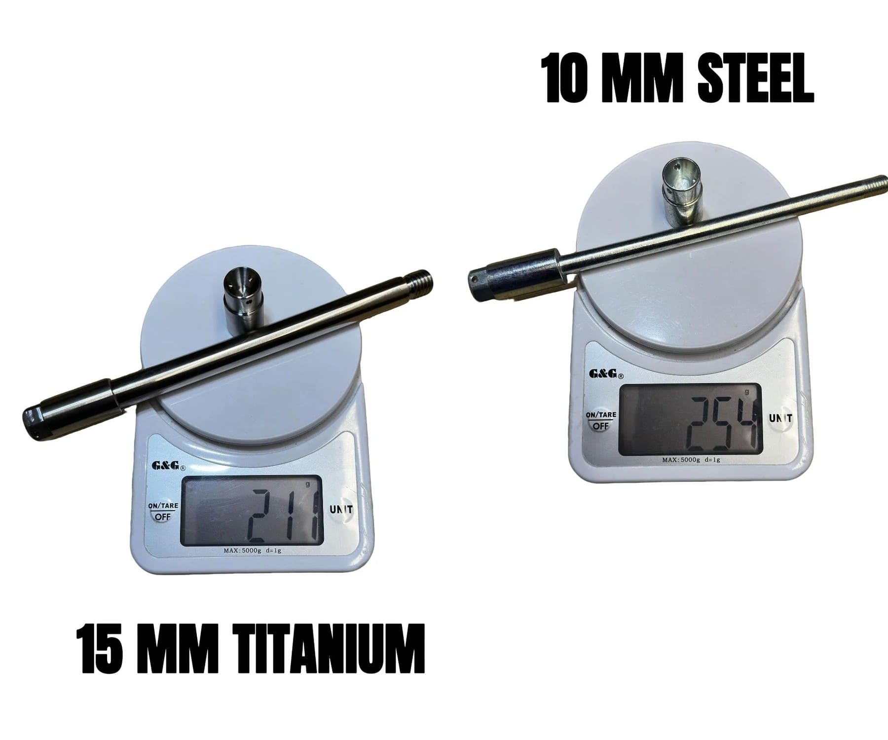 Perno ruota titanio 15mm / acciaio 10mm per steli forcella RPG incluso sgancio rapido / Yamaha Aerox