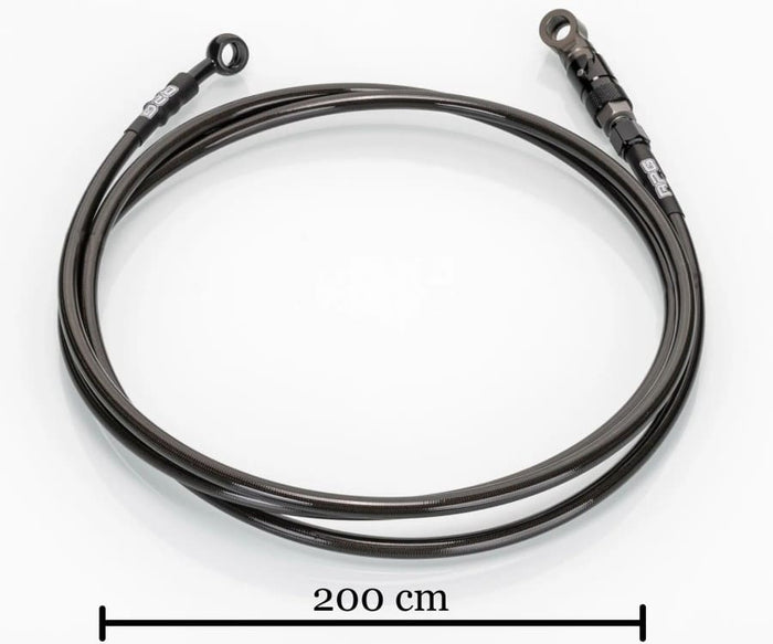 Tubo freno + sgancio rapido RPG Competition acciaio intrecciato universale - Nero - Lunghezza 200cm