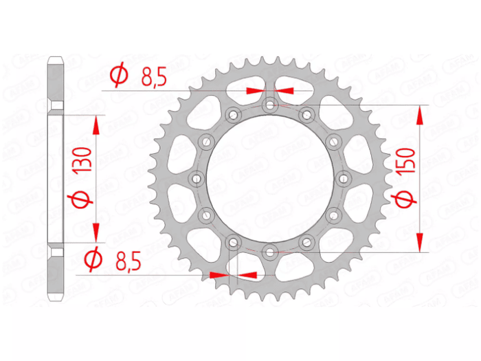 1074432011 Corona Afam acciaio Z49 Yamaha YZ 125 / 250, COD: '1074432011