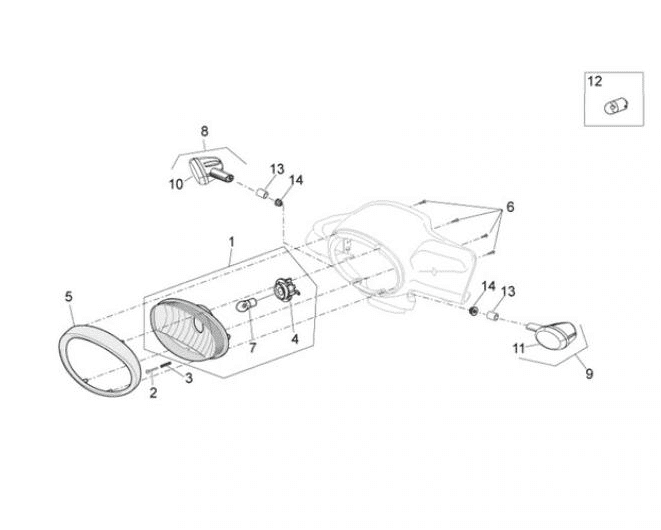63597200xa5 ghiera originale aprilia scarabeo 50 2t e2 eng. piaggio 2010-2012 (emea)
