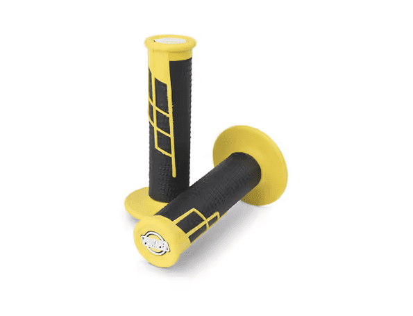 021664 manopole clamp on 1/2 waffle per offroad yellow/black