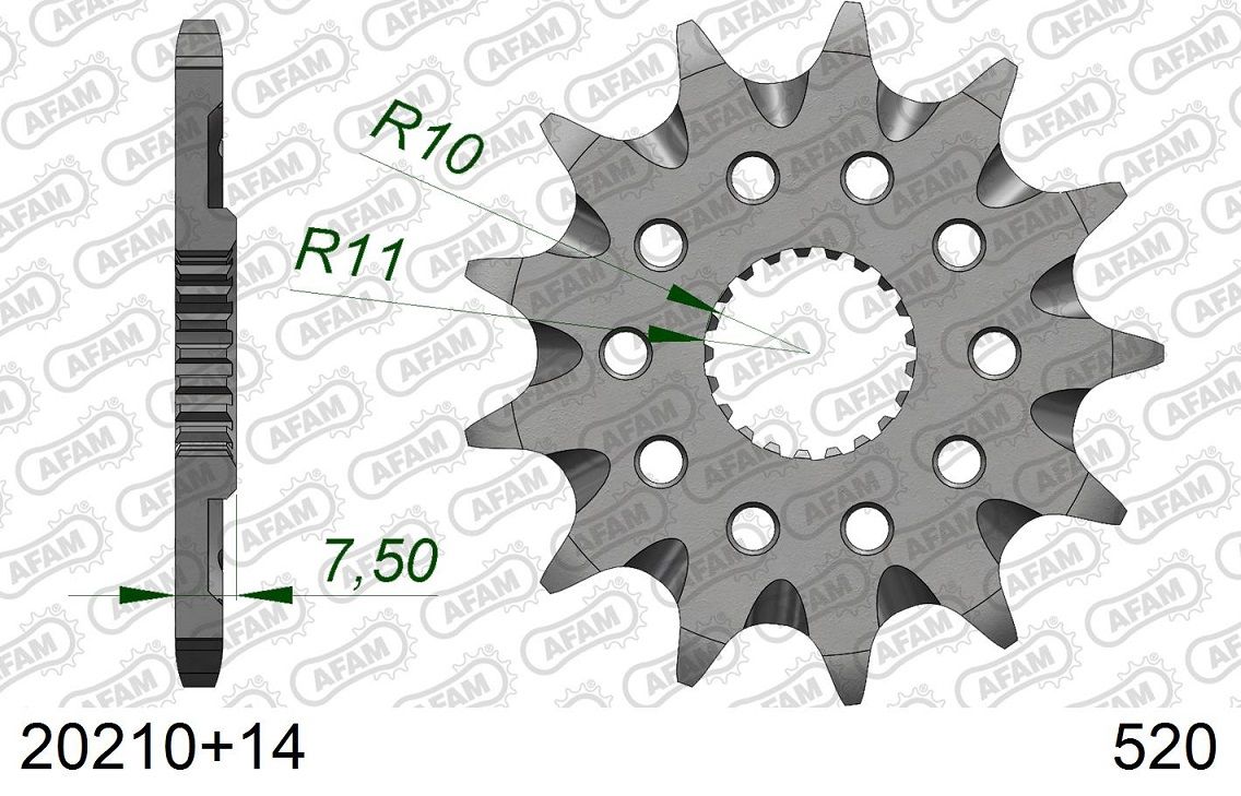 A20210.14SC Pignone AFAM autopulente - 14 denti - HONDA 125/250