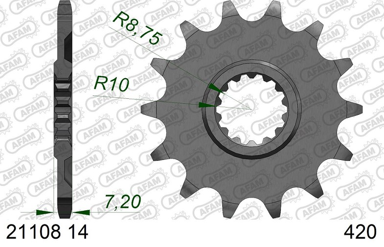 A21108.14 Pignone AFAM - 14 denti - YZ 65