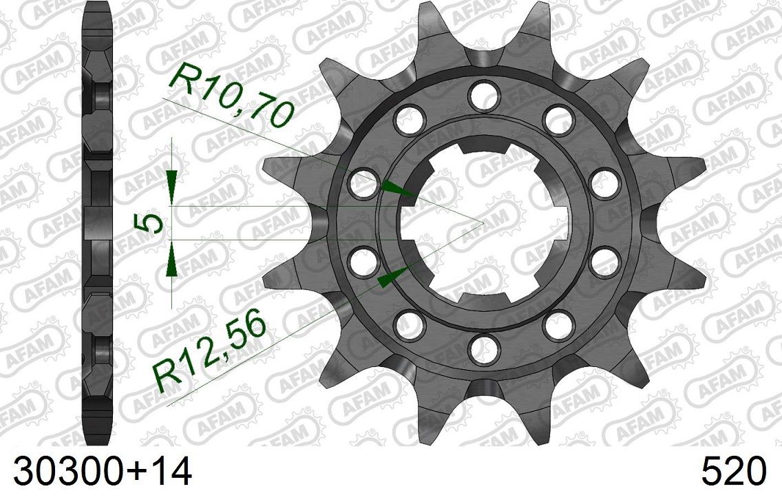 A30300.14SC Pignone AFAM autopulente - 14 denti - KAWASAKI YAMAHA