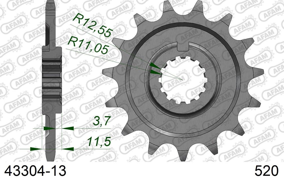 A43304.13 Pignone AFAM - 13 denti - SHERCO